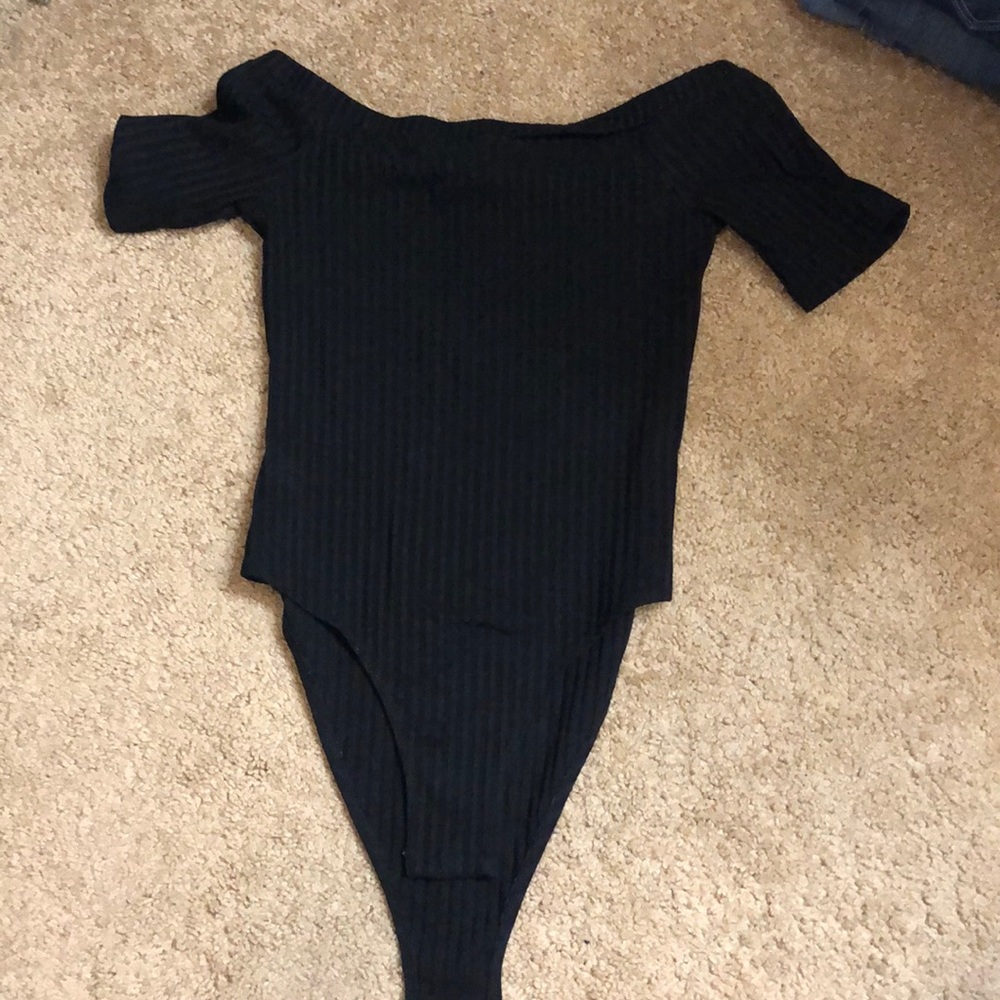 Black Shoulder Bodysuit